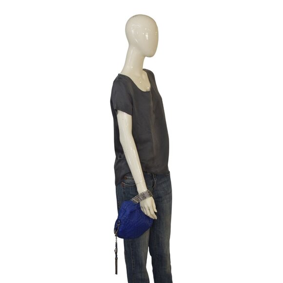 Gianni Versace Vanitas Quilted Leather Shoulder Bag in Electric Blue - Picture 4 of 16